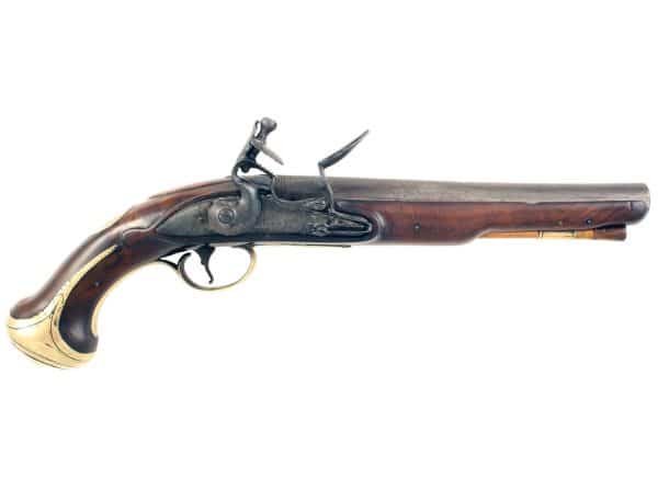 A Flintlock Holster Pistol by T. Jones of London