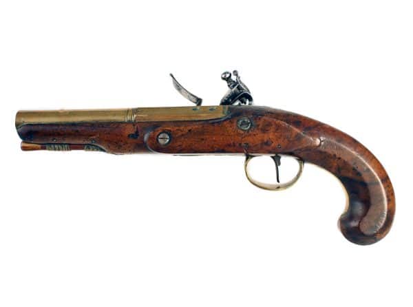 A Brass Barrel Flintlock Overcoat Pistol - Image 3