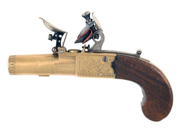 A Pair of Brass Framed Pocket Pistols - Image 2