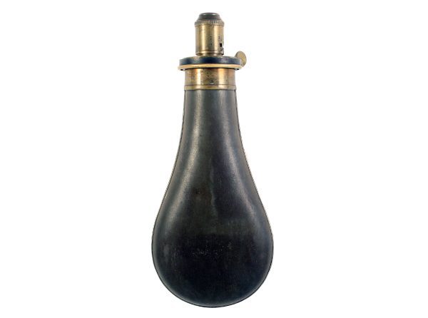 A Good Planished Tin Powder Flask - Image 2