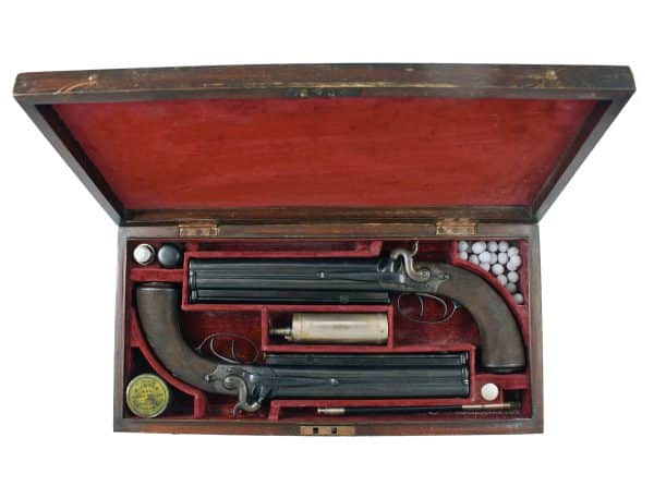 A Cased Pair of Over and Under Pistols - Image 2