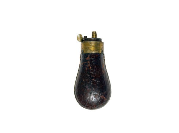 A Tiny Leather Covered Powder Flask