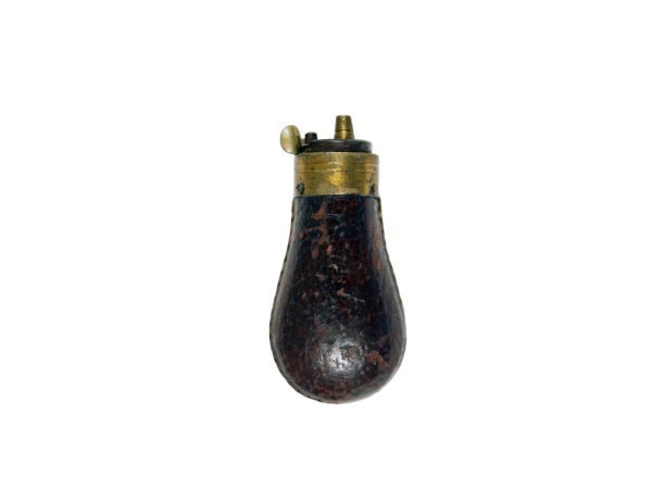 A Tiny Leather Covered Powder Flask