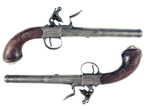 A Pair of Silver Mounted Pistols