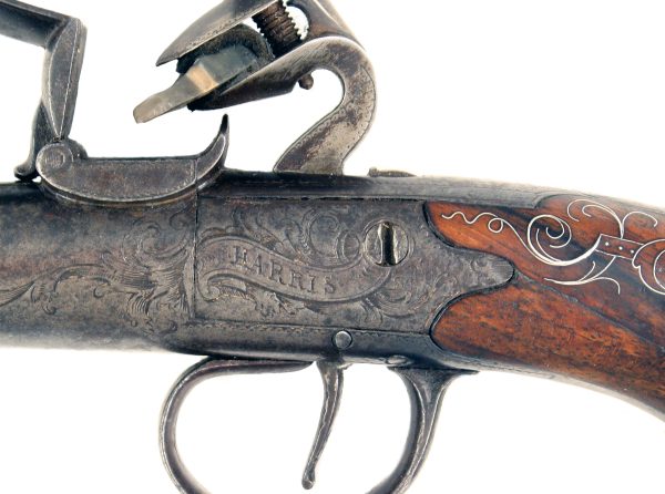 A Flintlock Box-Lock Pistol by Harris. - Image 3