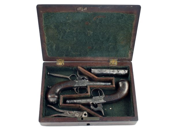 A Cased Pair of Percussion Pistols