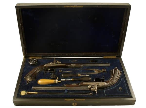 A Cased Pair Of Duelling Pistols