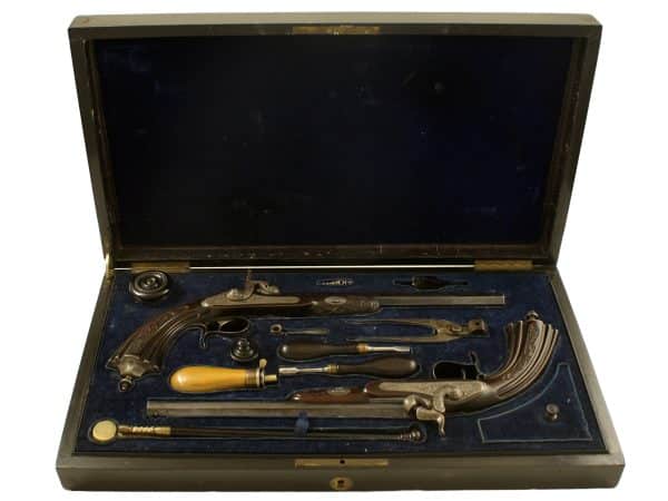 A Cased Pair Of Duelling Pistols