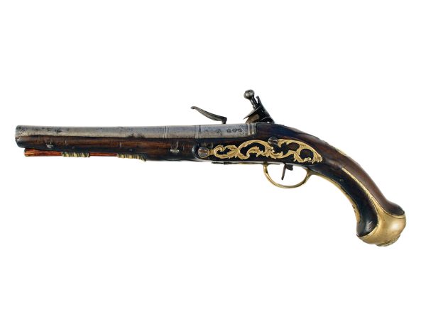 An Early Flintlock Holster Pistol by J. White, London. - Image 4