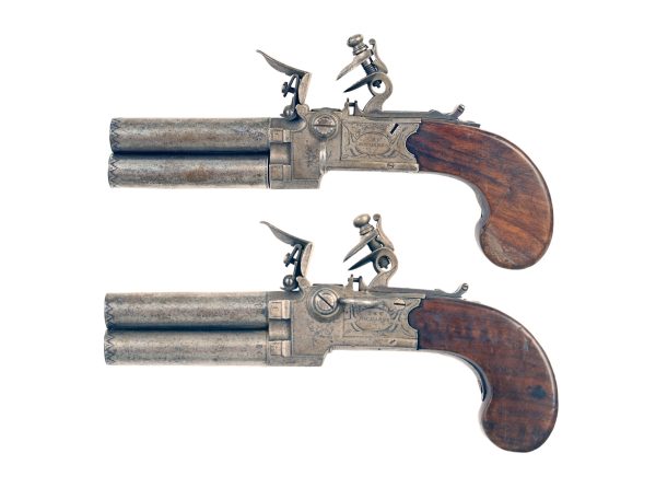 A Sleepy Pair of Tap Action Pistols by Richards - Image 2