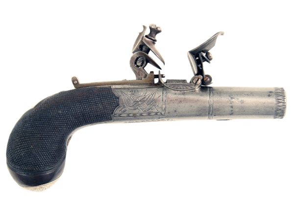 A Silver Mounted Flintlock Pocket Pistol