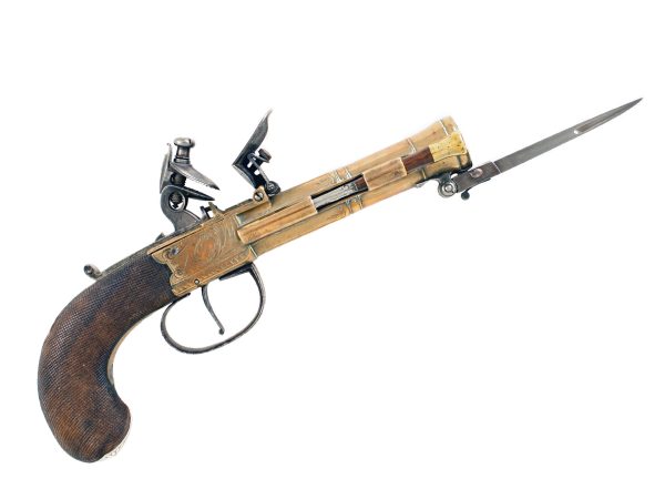 A Flintlock Blunderbuss Pistol by W. Bond