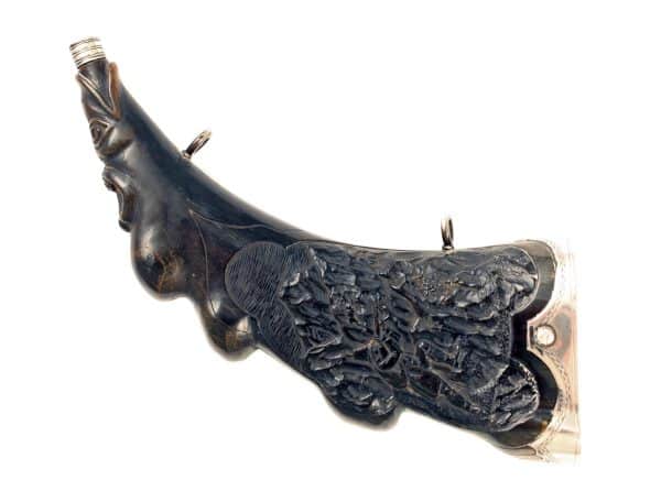 A Silver Mounted Horn Flask - Image 2
