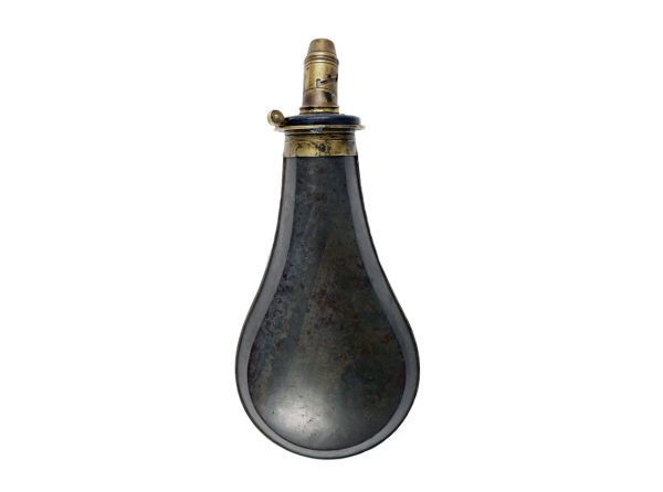 A Sloping Charger Planished Tin Flask