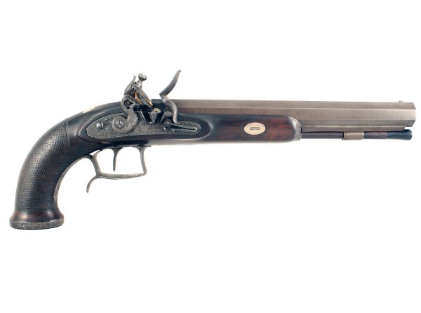 A Flintlock Duelling Pistol by H. Tatham, London.