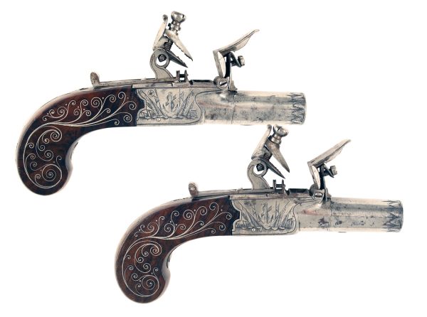 A Pair of Naval Flintlock Pocket Pistols