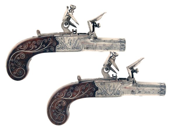 A Pair of Naval Flintlock Pocket Pistols