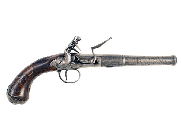 A Silver Mounted Queen Anne Pistol
