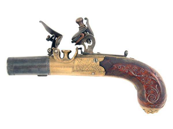 A Beautiful Brass Framed Flintlock Pocket Pistol - Image 2