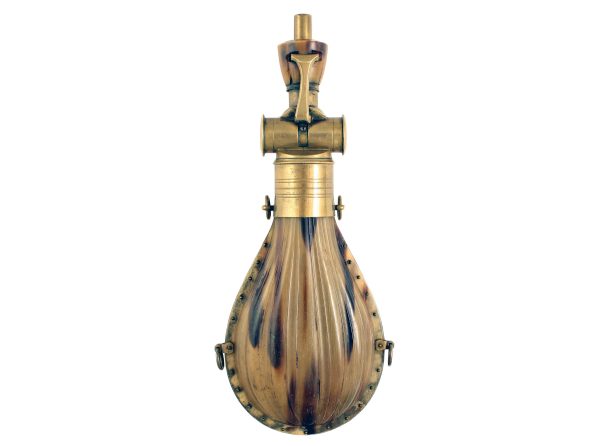 A Fluted Horn Powder Flask