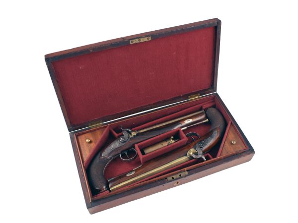 A Cased Pair of Pistols by Perkins