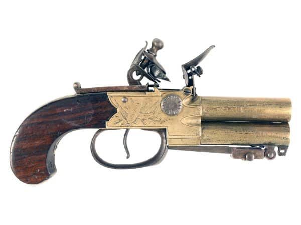 A Flintlock Tap-Action Pistol with Bayonet