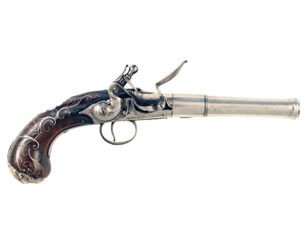 A Silver Inlaid Queen Anne Pistol