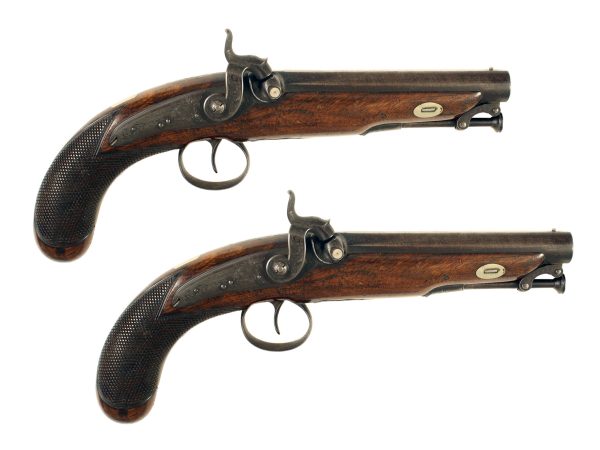 A Pair of Sam Nock Percussion Pistols