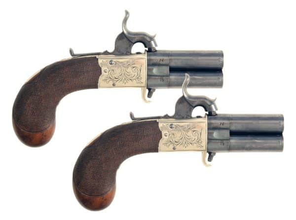 A Pair of Percussion Turn-Over Pistols