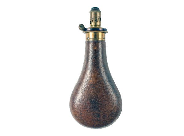 A Good Leather Powder Flask by Dixon