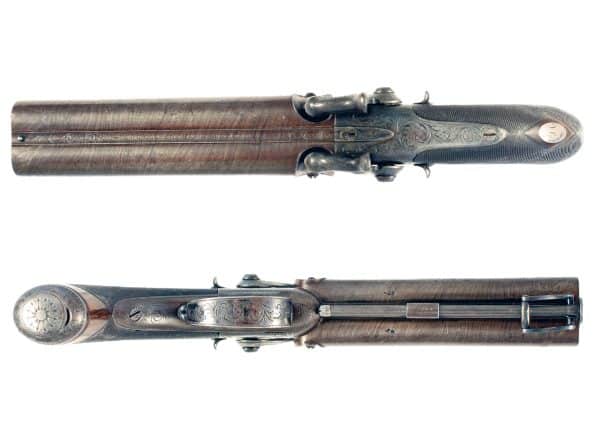 A Double Barrelled Percussion Pistol by Parker - Image 2