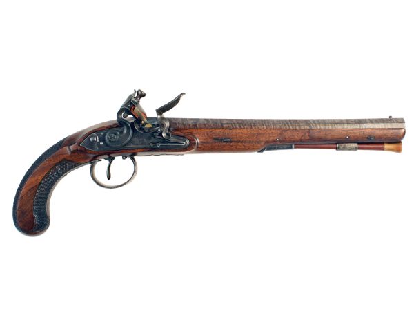 A Flintlock Duelling Pistol by H. Nock