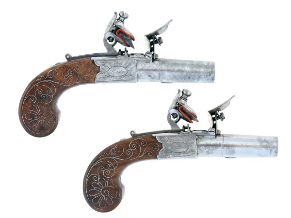 A Cased Pair of Flintlock Pocket Pistols