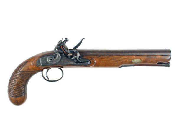 An Interesting Flintlock Officers Pistols by Oates