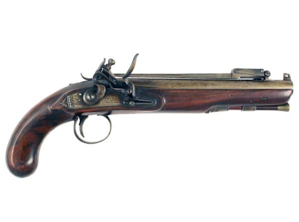 An Untouched Officers Pistol with Spring Bayonet