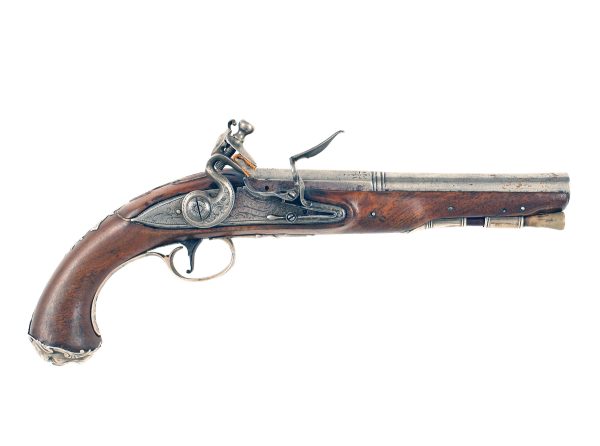 A Silver Mounted Flintlock Holster Pistol