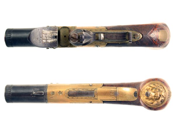 A Beautiful Brass Framed Flintlock Pocket Pistol - Image 4