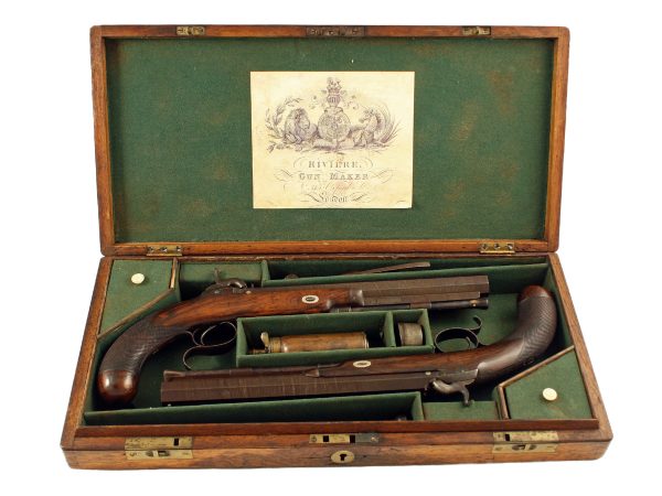 An Exceptionally Rare Cased Pair of Pistols