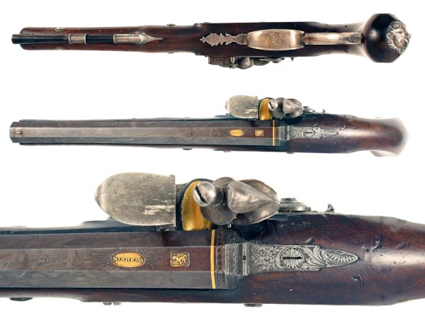 A Silver Mounted Flintlock Duelling Pistol by Wogdon - Image 4