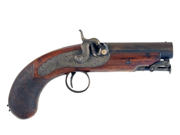 A Percussion Overcoat Pistol by Rigby of Dublin.
