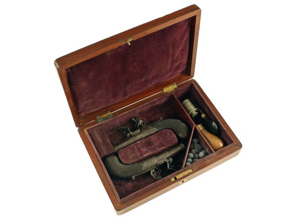 A Cased Pair of Flintlock Pocket Pistols.