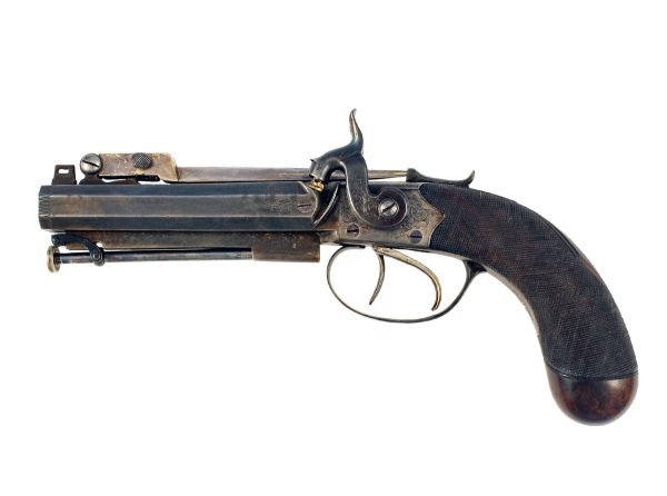 A Double Barrel Percussion Pistol by Cogswell - Image 3