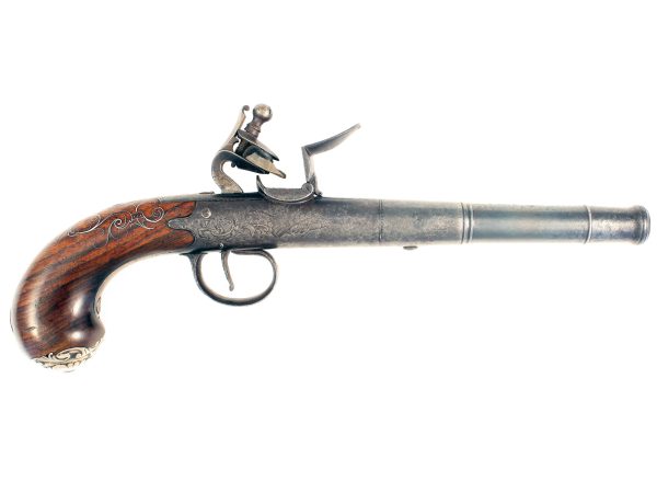 A Flintlock Box-Lock Pistol by Harris.