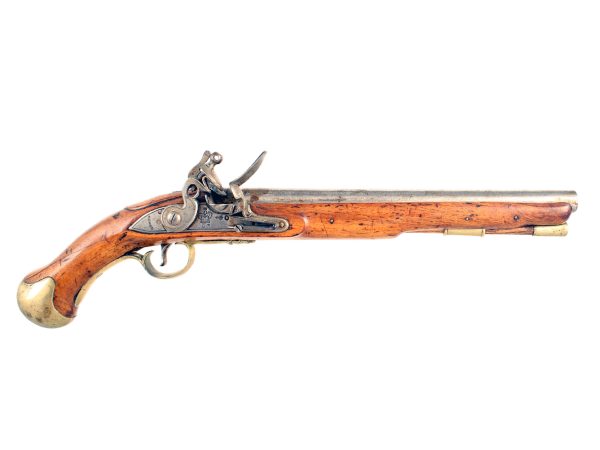 A Flintlock Long Sea Service Pistol.