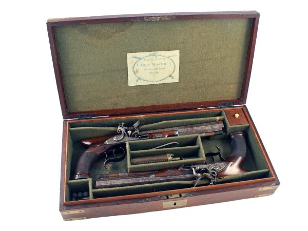 A Cased Pair of Irish Flintlock Duelling Pistols