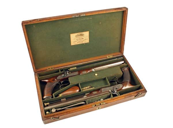 A Superb Cased Pair of Rifled Percussion Pistols