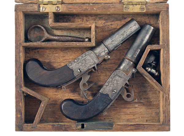A Cased Pair of D.Egg Flintlock Pocket Pistols. - Image 2