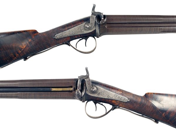 A Percussion Over and Under Shotgun by S. Nock - Image 4