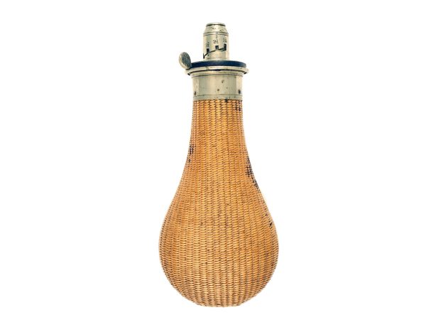 An Extra Quality Sykes Wicker Powder Flask
