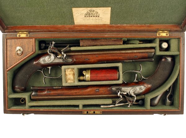 A Cased Pair of Flintlock Duelling Pistols by D. Egg - Image 2